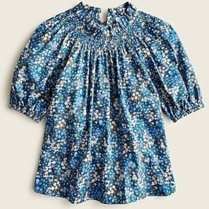 J. Crew Smocked Neck Blouse, M